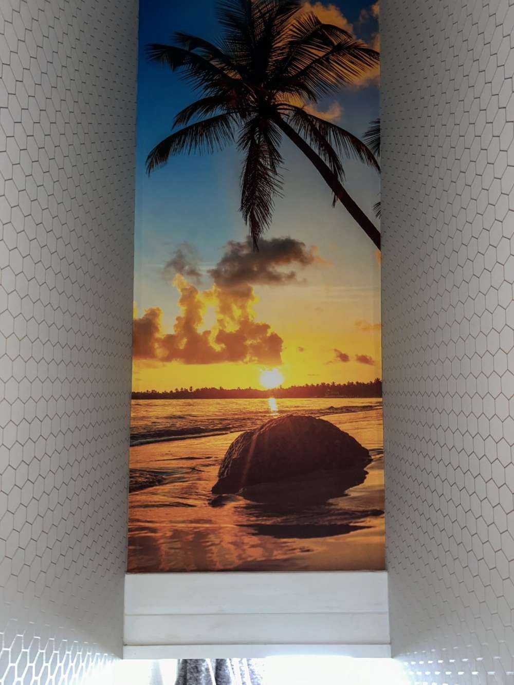 Coucher de soleil avec des palmiers