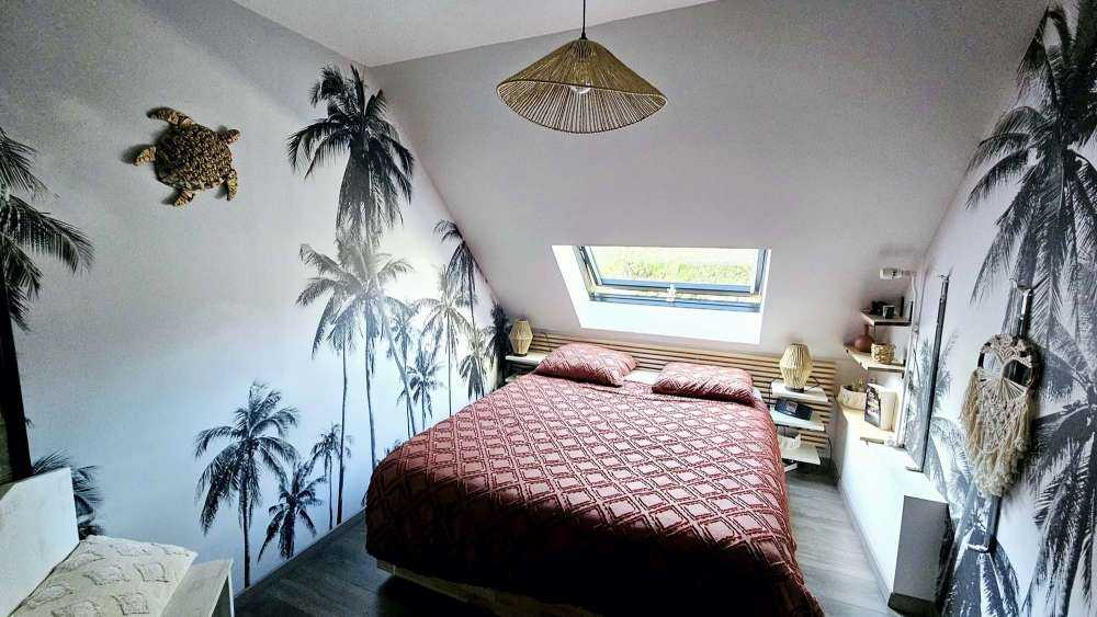 Palmiers en noir et blanc