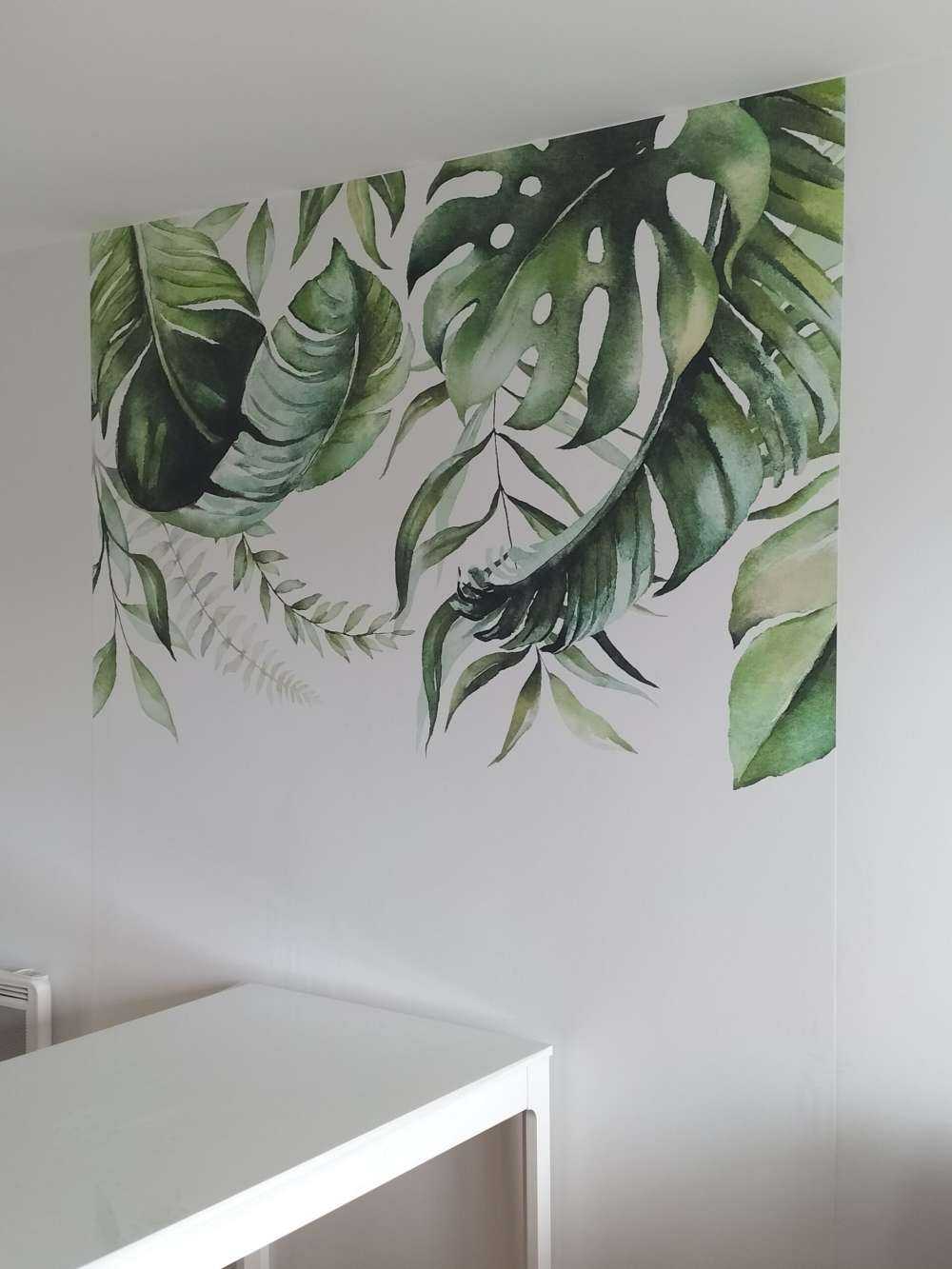 Feuilles tropicales à l'aquarelle