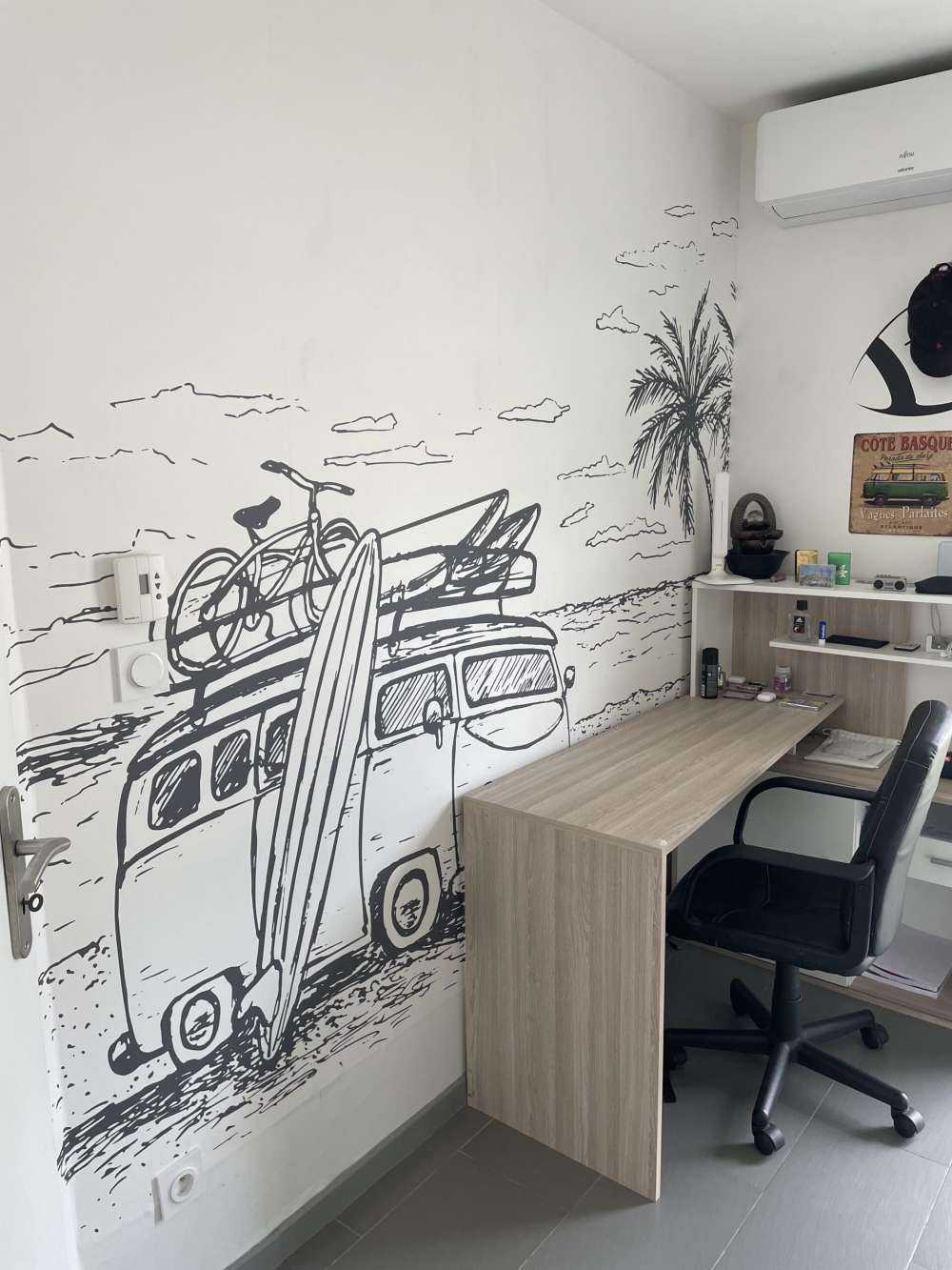 Dessin de plage style crayon