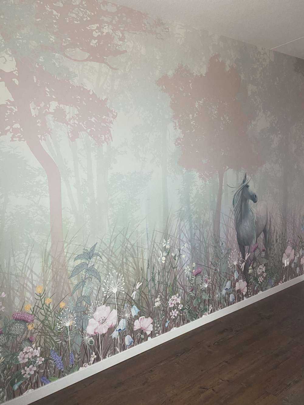 Forêt bleue et rose