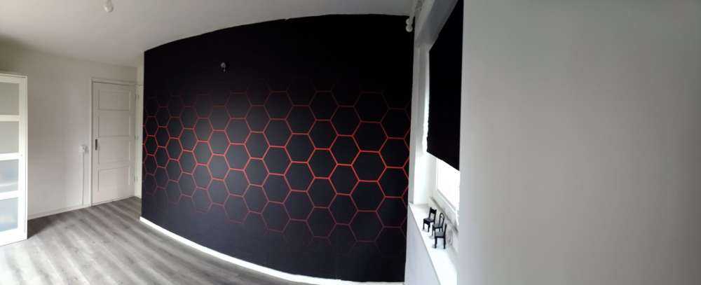 Hexagones rougeoyants