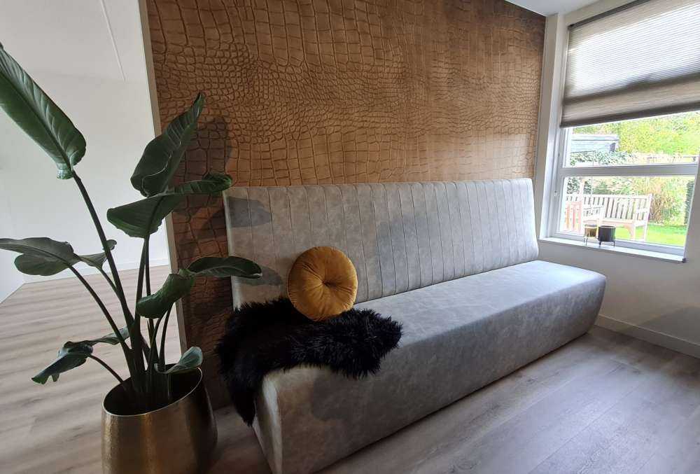 Crocodile texturé ocre jaune