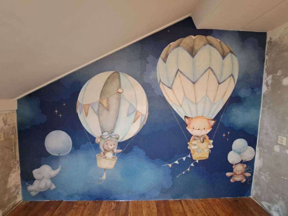 Voyage en mongolfière bleu