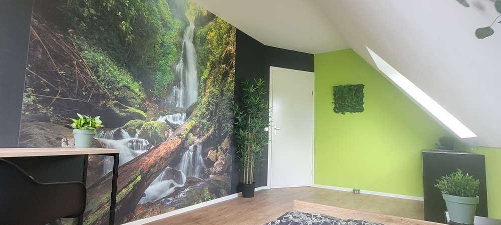 Gros plan sur une chute d'eau