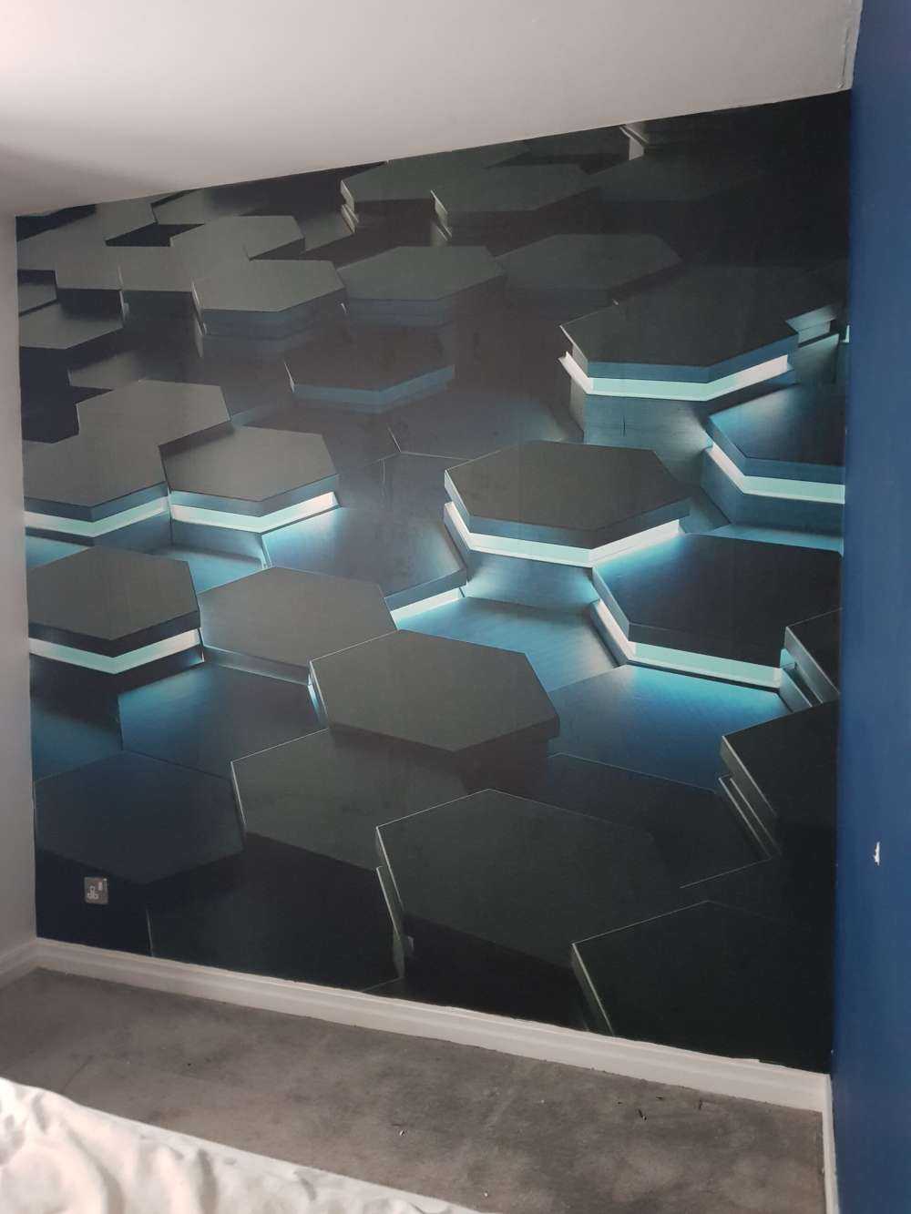 Hexagones 3D lumineux