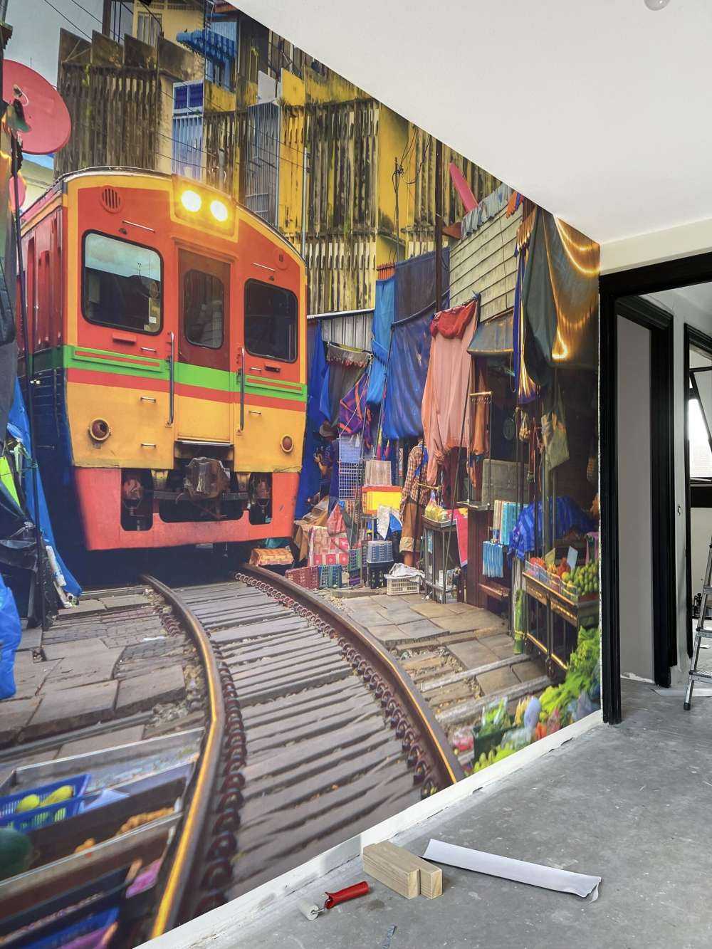 Train sur le marché