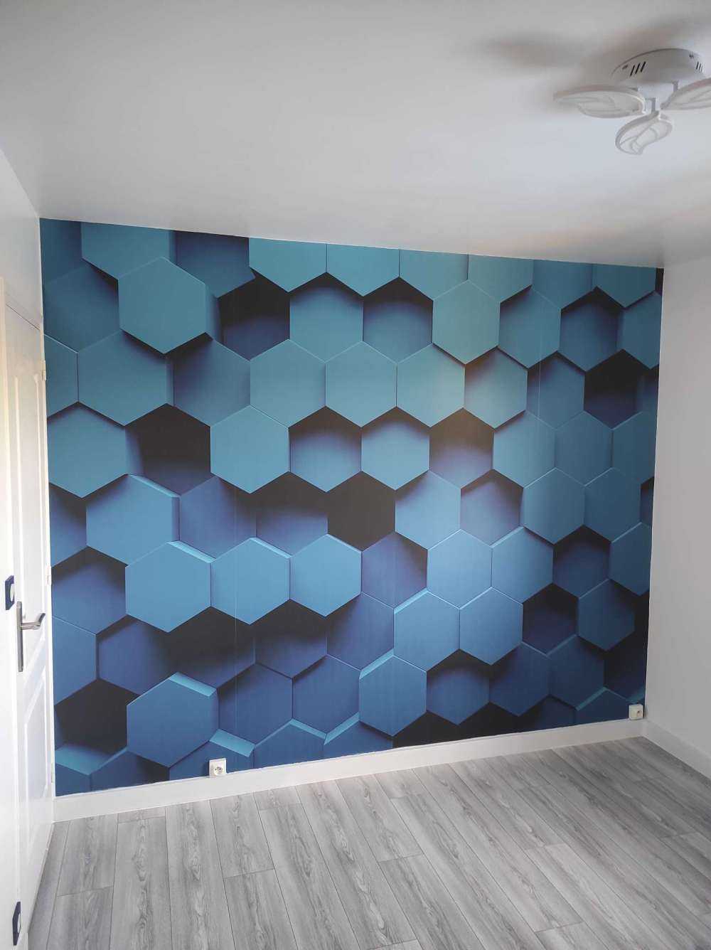 Hexagones bleu foncé