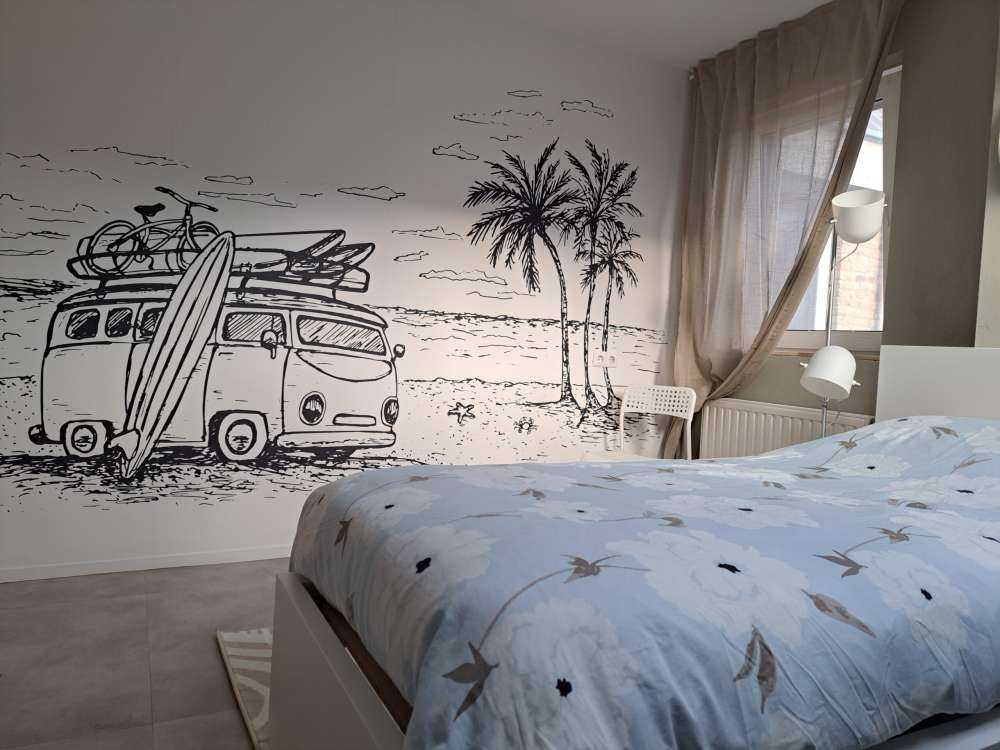 Dessin de plage style crayon