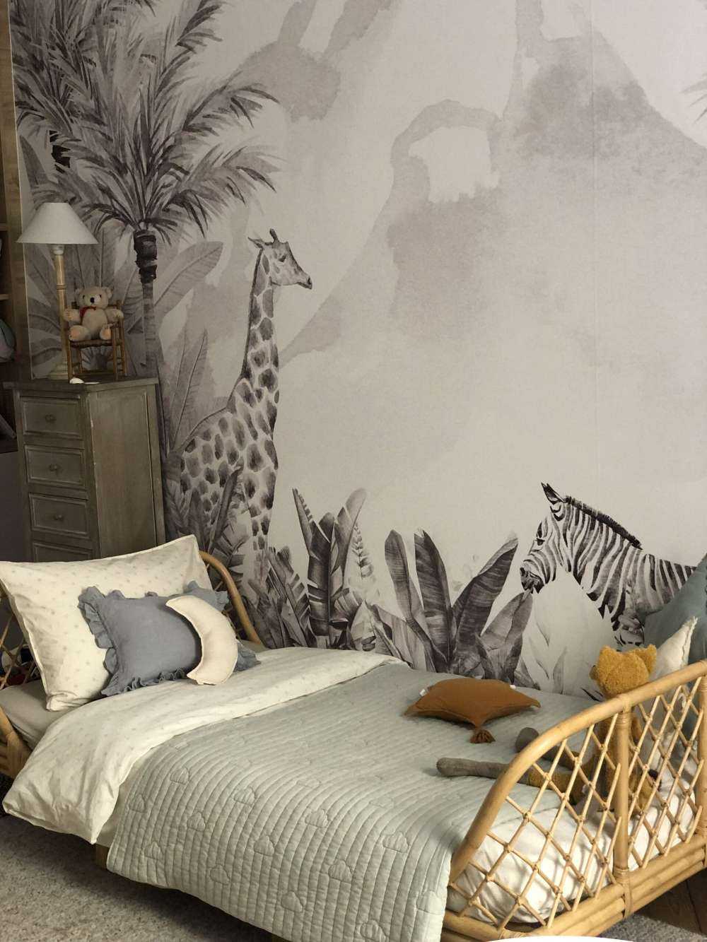 Animaux de la jungle en noir et blanc