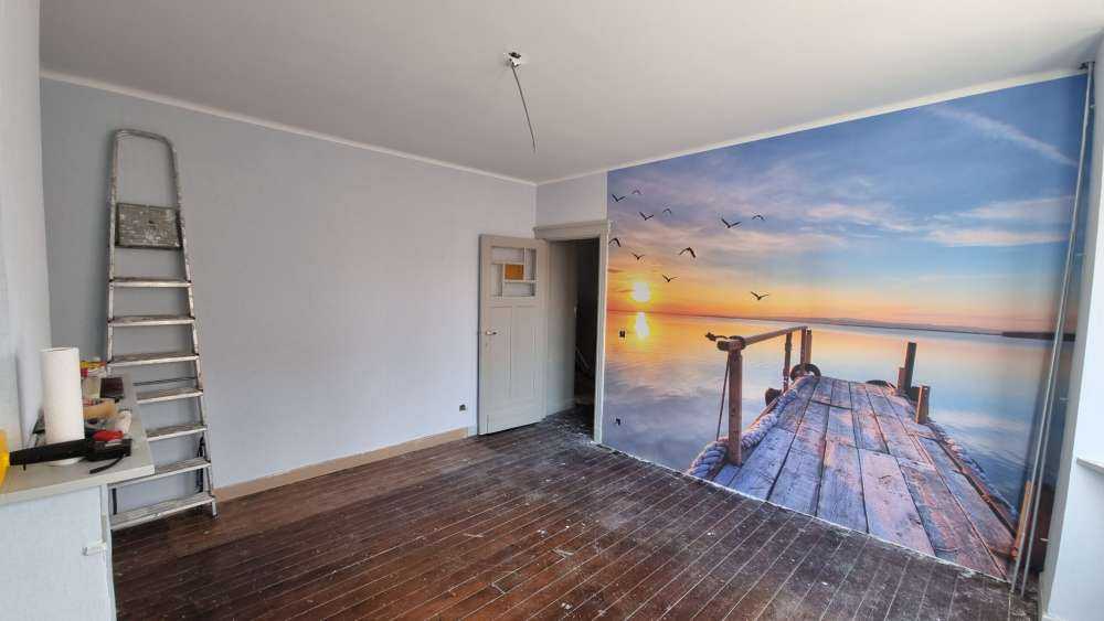 Oiseaux au-dessus de la mer