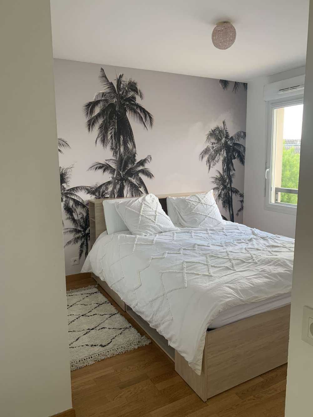 Palmiers en noir et blanc