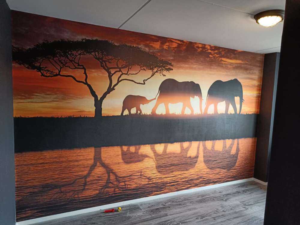 Les éléphants dans la savane
