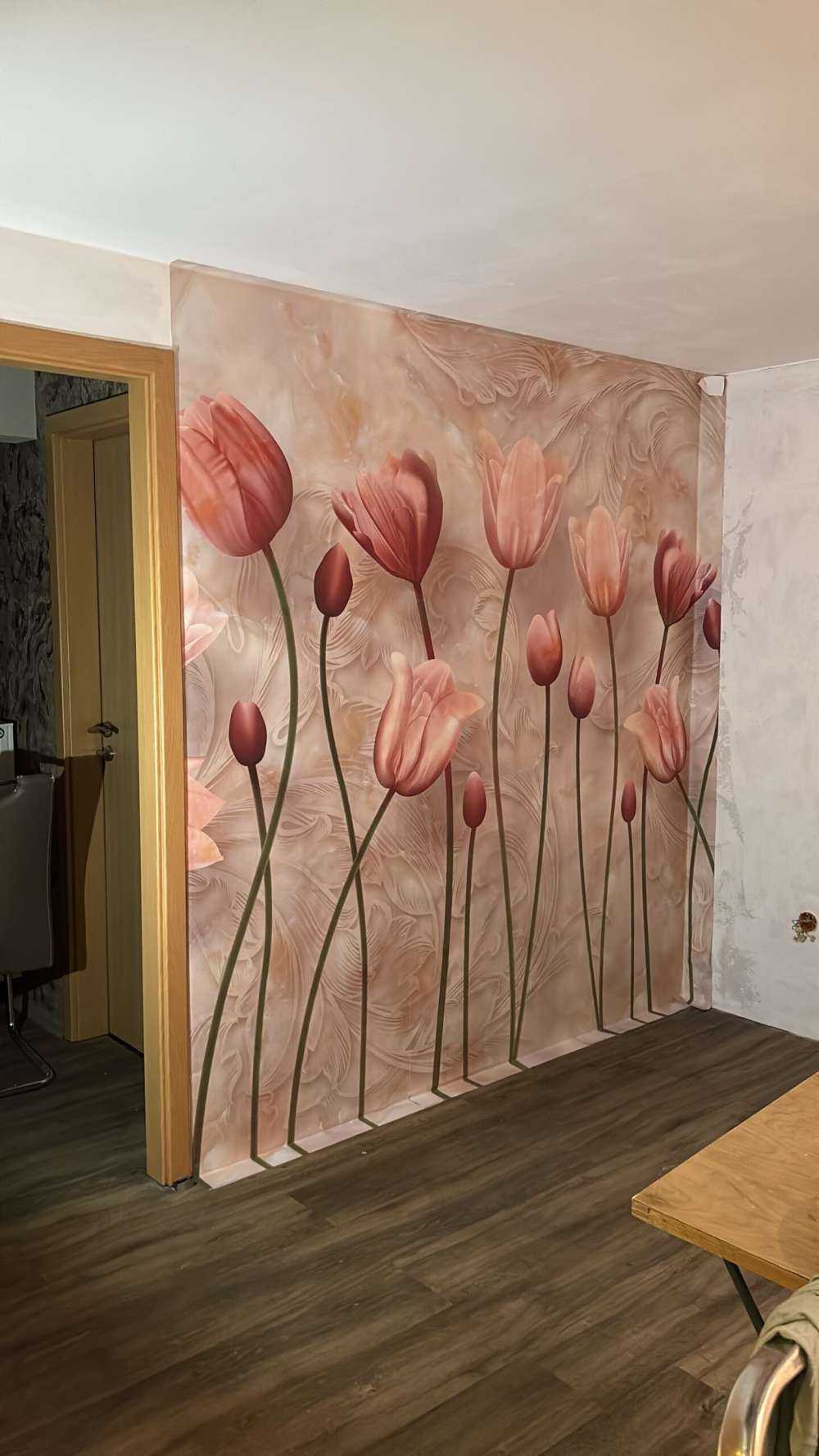 Tulipes roses ondulées