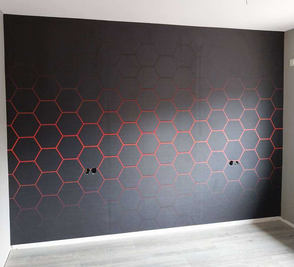 Hexagones rougeoyants