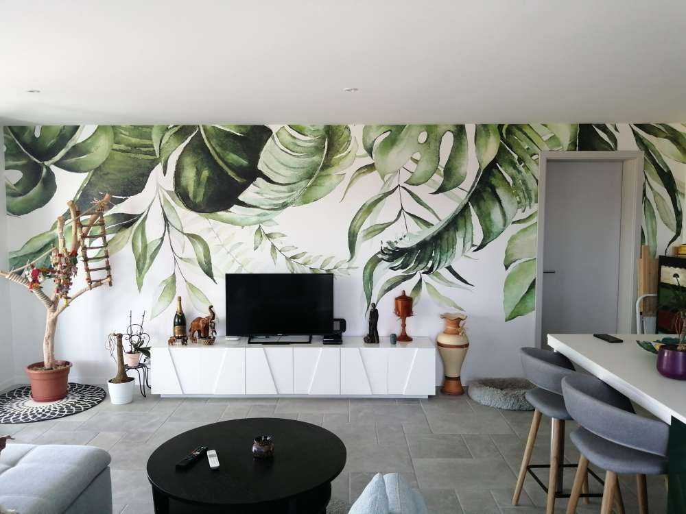 Feuilles tropicales à l'aquarelle