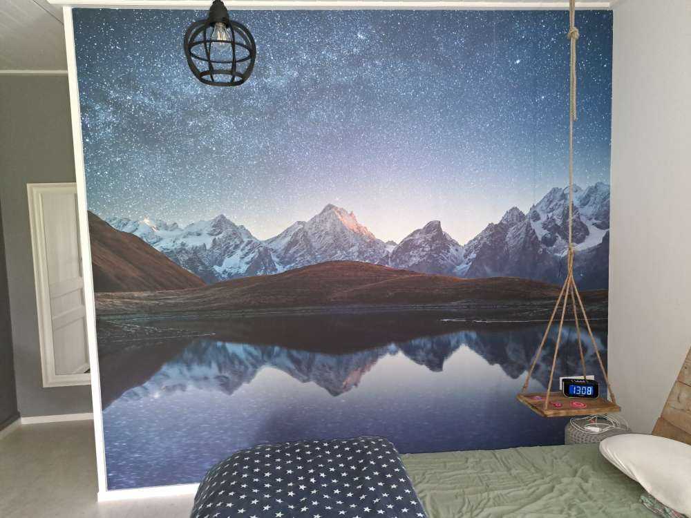 Montagnes enneigées la nuit