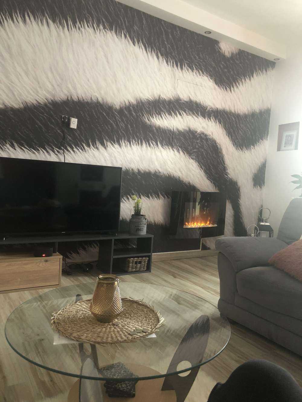 Gros plan sur le manteau zébré