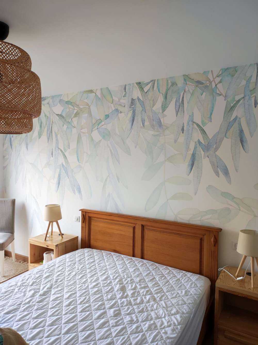 Feuilles à l'aquarelle aux couleurs pastels