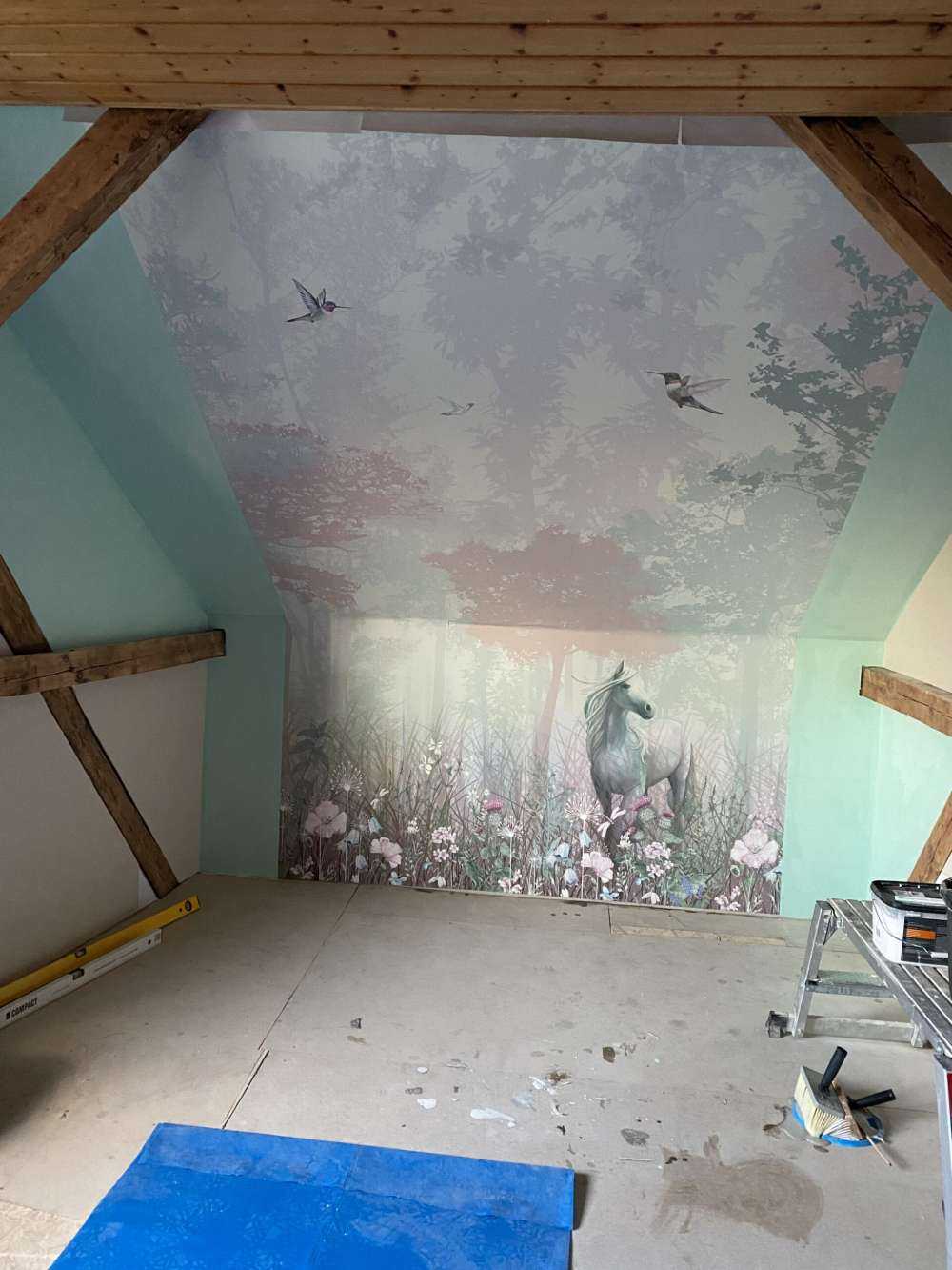 Forêt bleue et rose