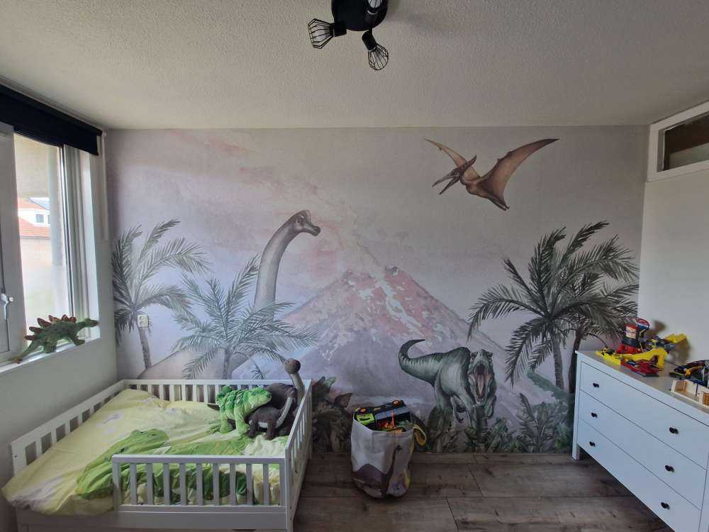 Dinos près d'un volcan