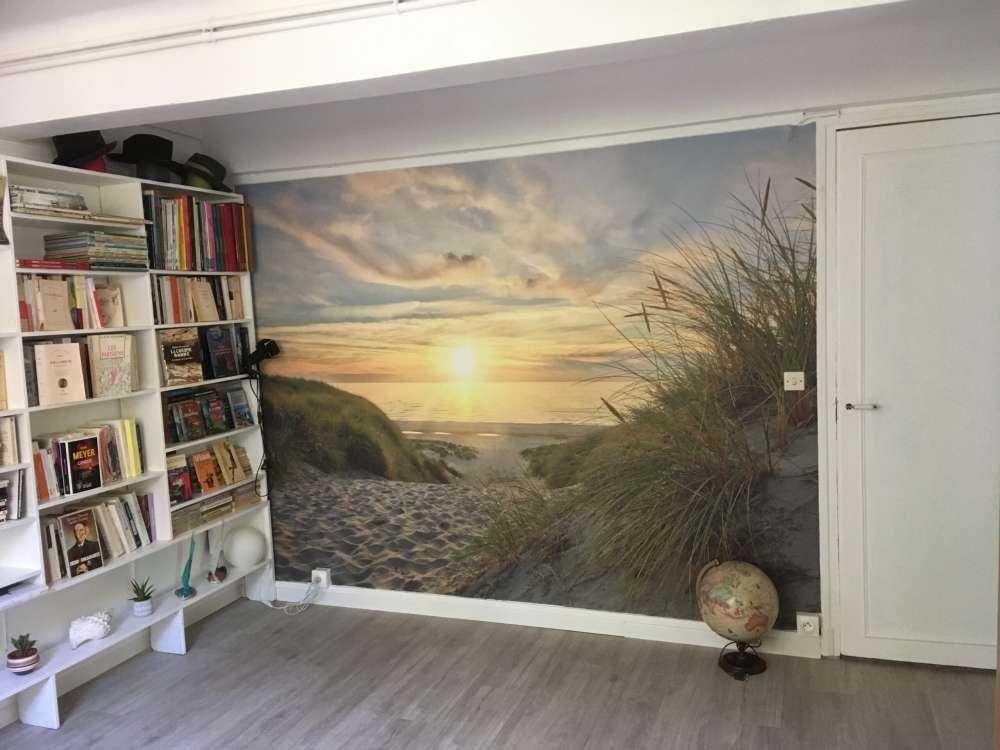 Coucher de soleil sur la plage des dunes