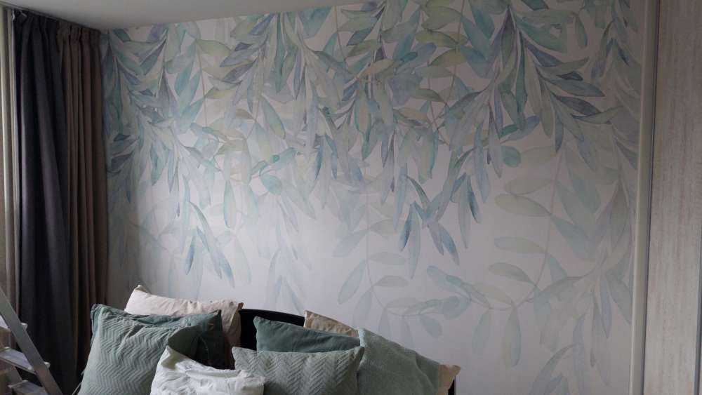 Feuilles à l'aquarelle aux couleurs pastels