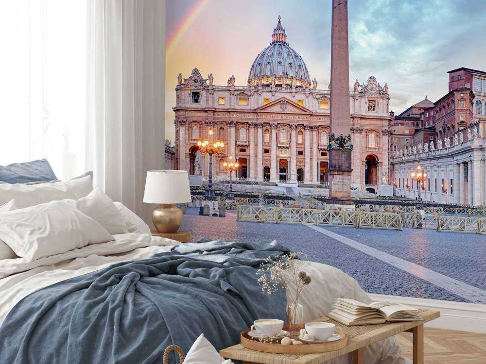 Place Saint-Pierre avec arc-en-ciel