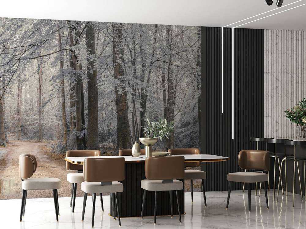 arbres avec des feuilles blanches