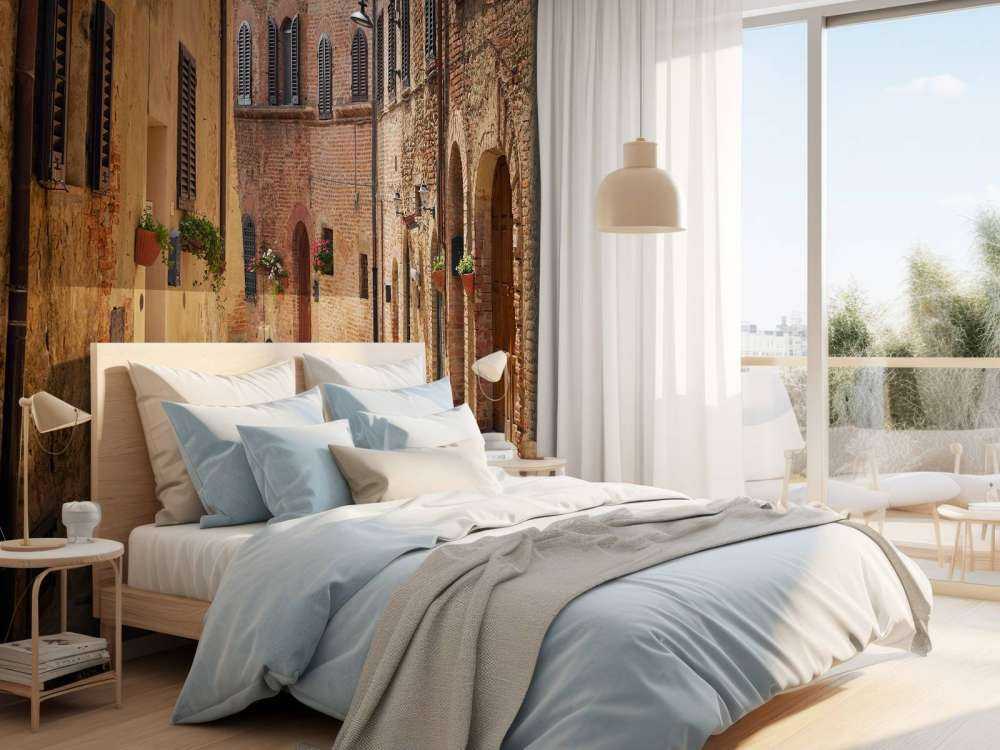 Rue classique avec des fleurs