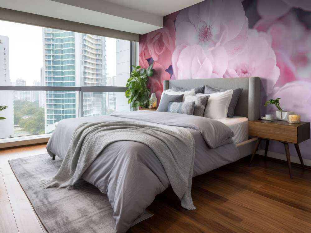 Fleurs roses bordeaux