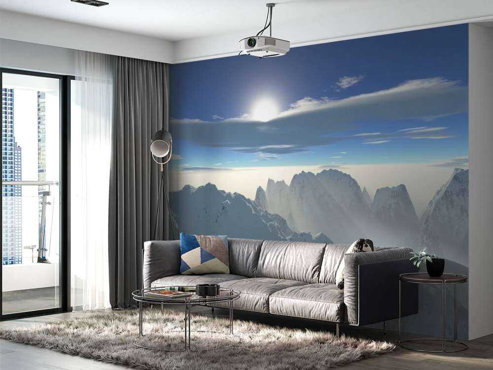 Panorama des sommets enneigés de la montagne