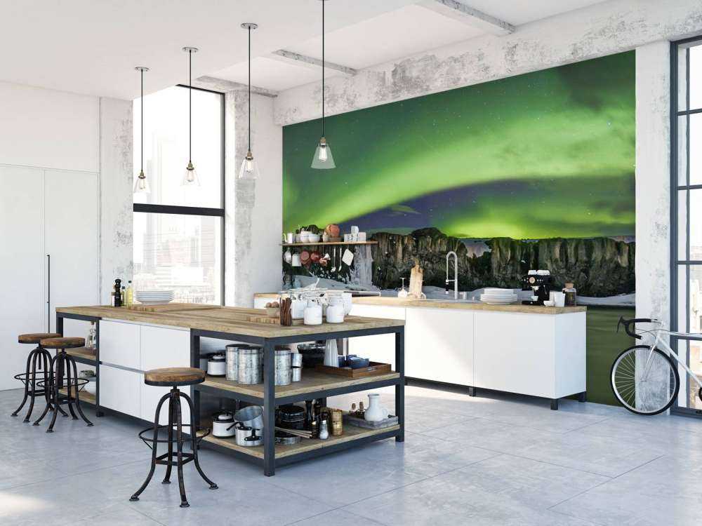 Photo panoramique des aurores boréales