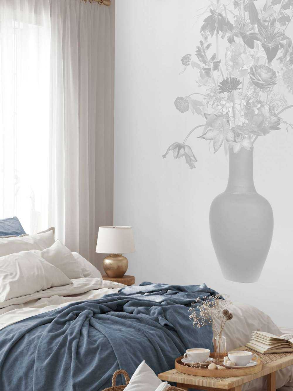 Généreux bouquet de fleurs noir et blanc