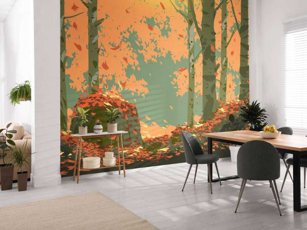 Illustration d'une forêt d'automne