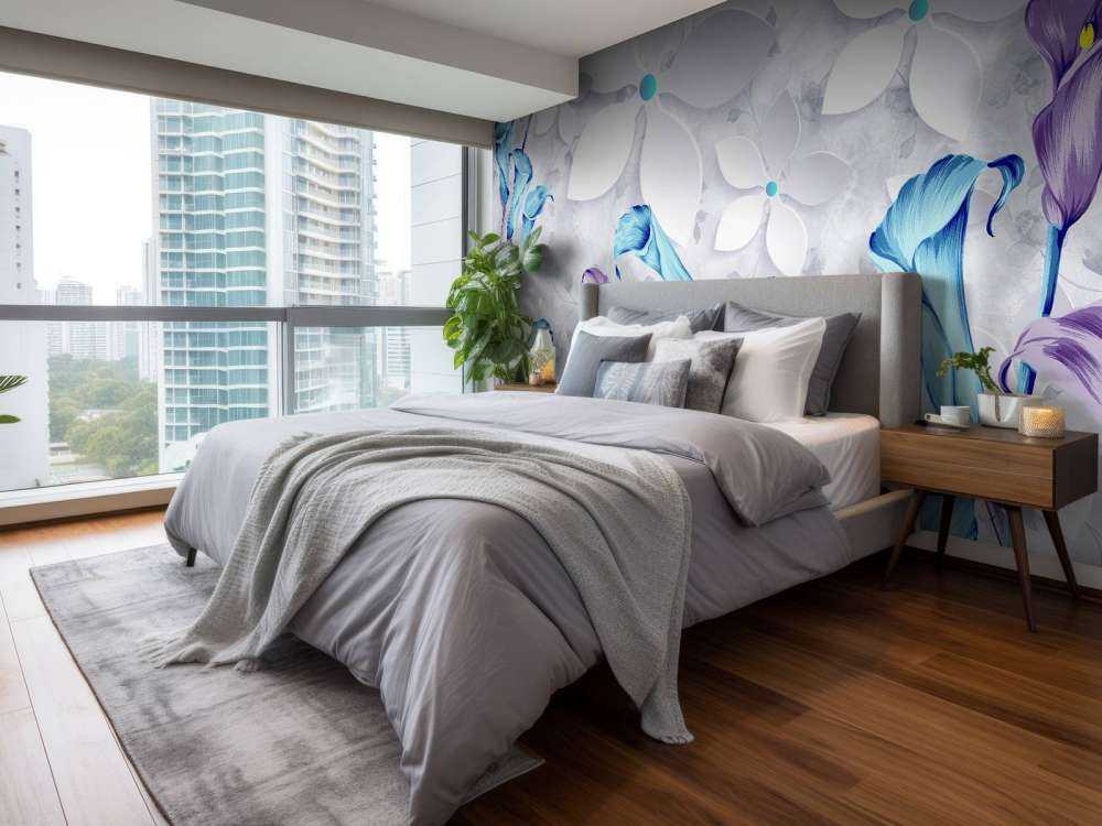 Fleurs bleues et blanches