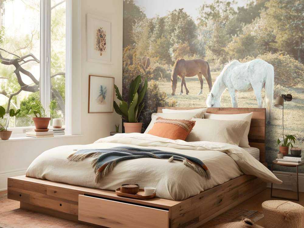 Chevaux dans la prairie