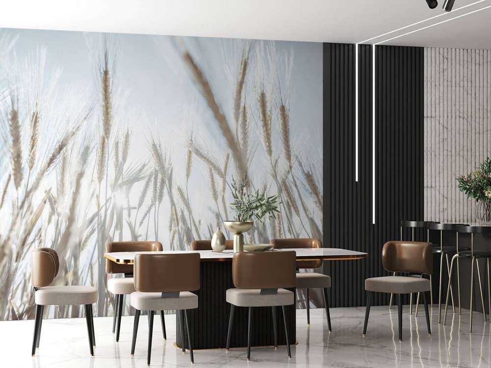 Des rayons de soleil à travers le blé