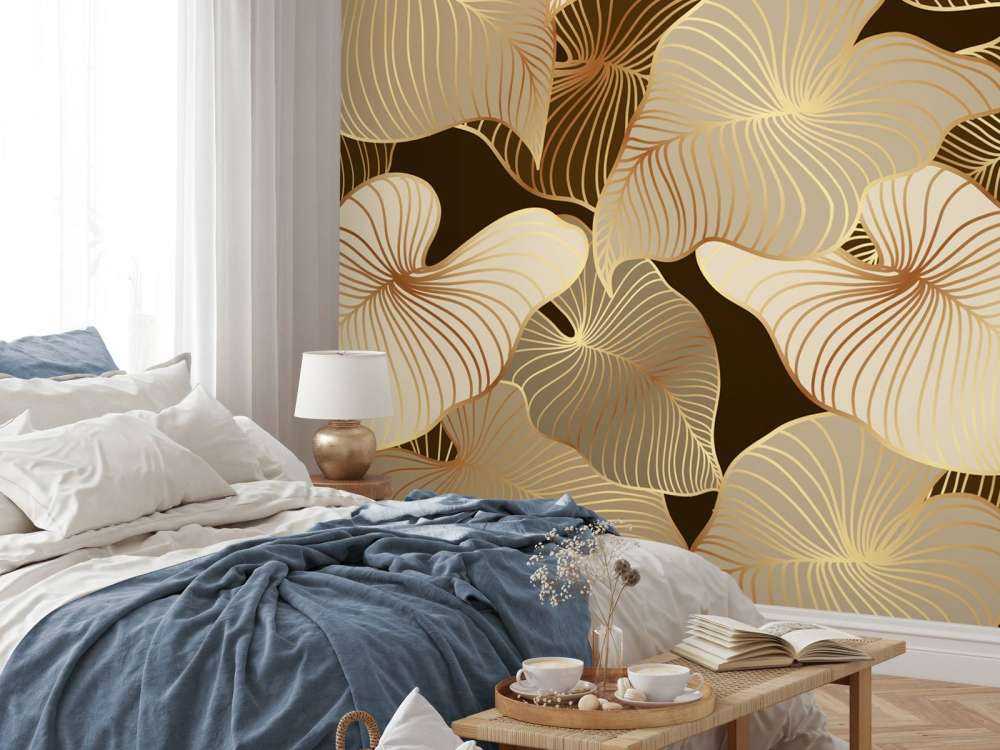 Feuilles tropicales brunes