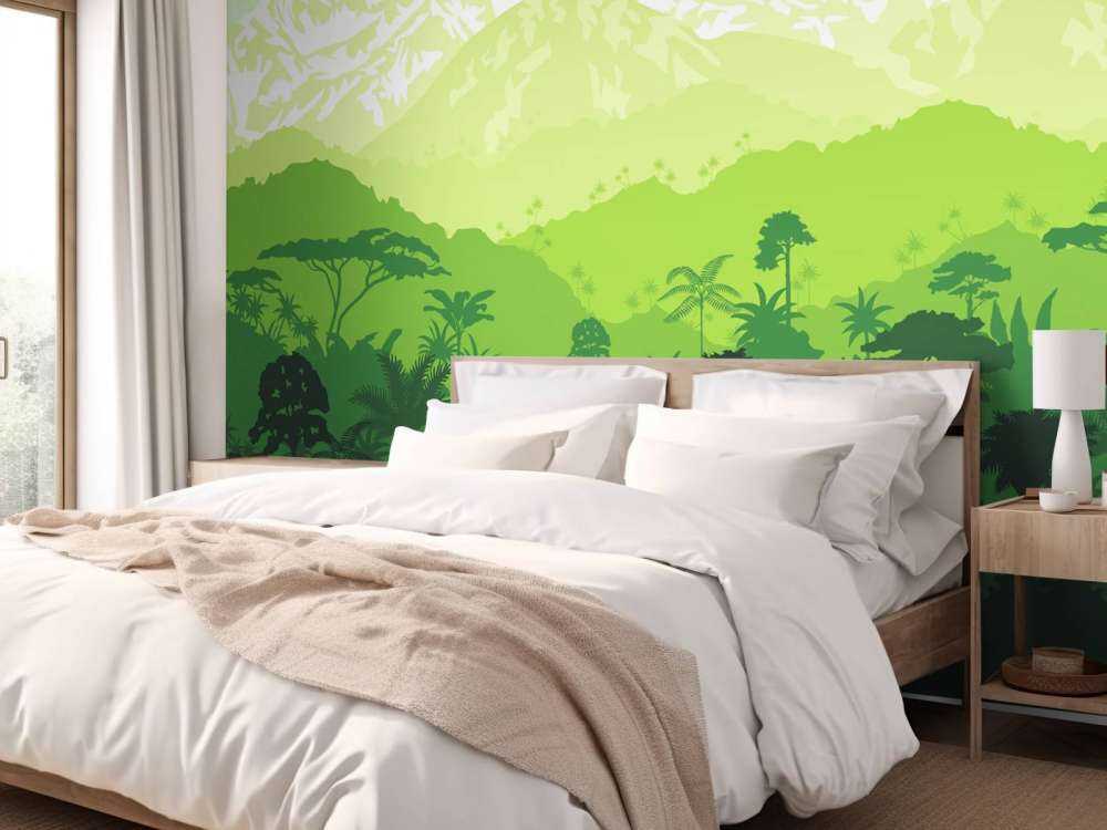 Arbres de la jungle et hautes montagnes