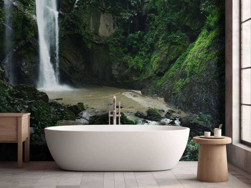 Chute d'eau dans une forêt profonde