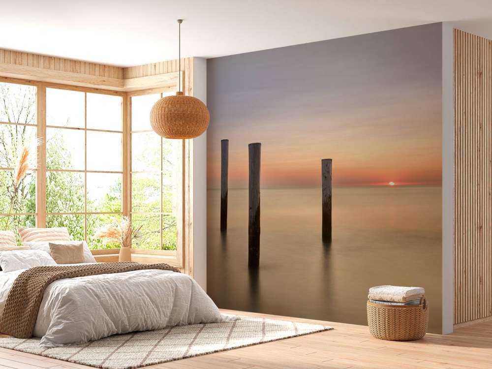 Trois poteaux en bois