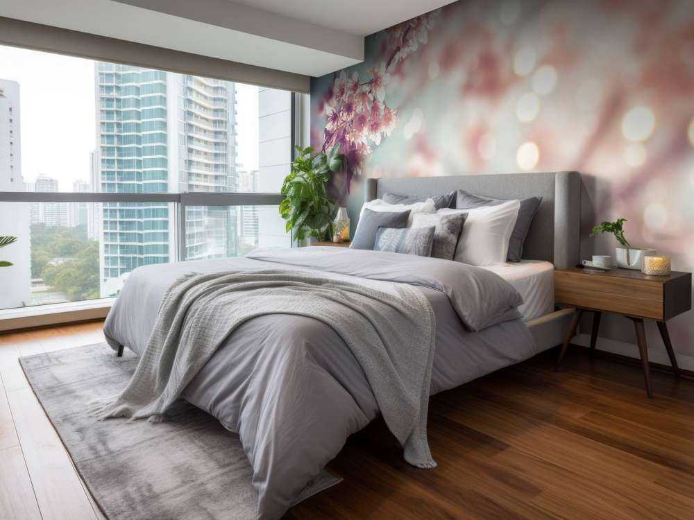 Gros plan sur la branche fleurie