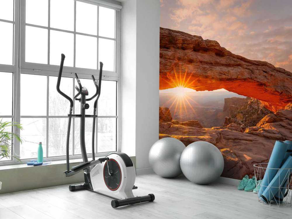 Coucher de soleil sous les rochers