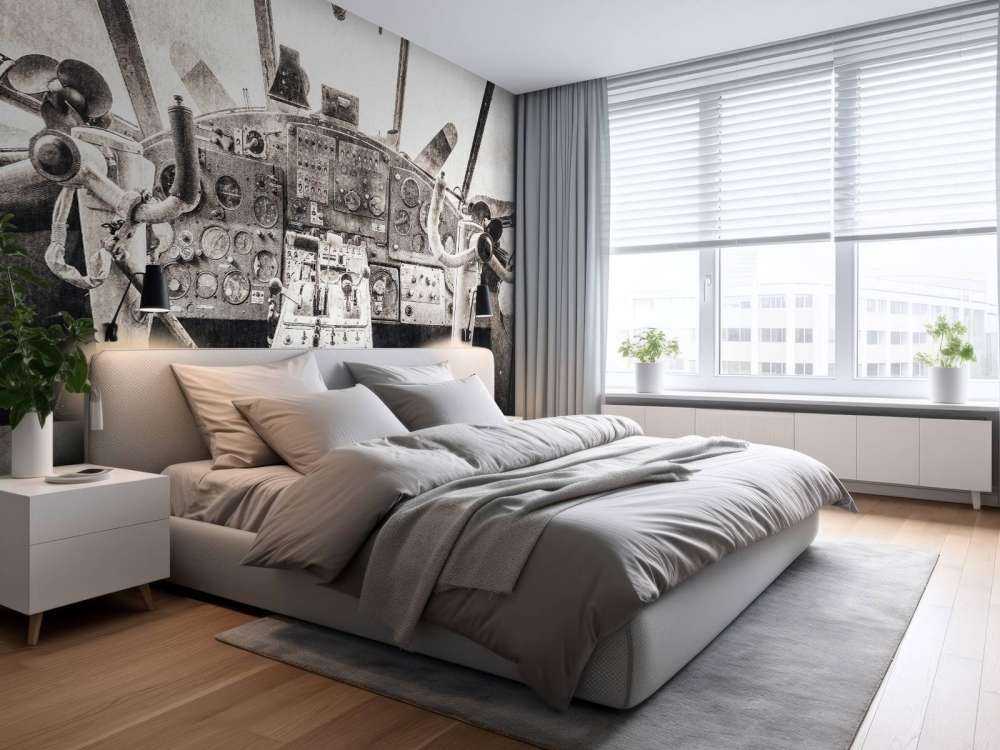 Cockpit d'avion en sépia