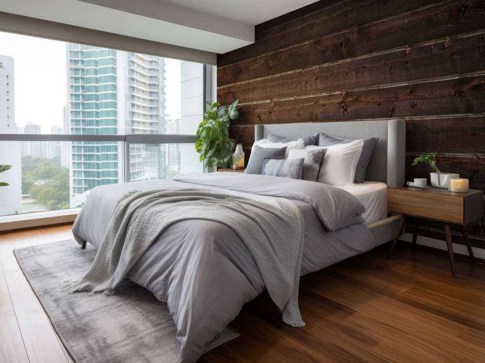 Planches de bois foncé