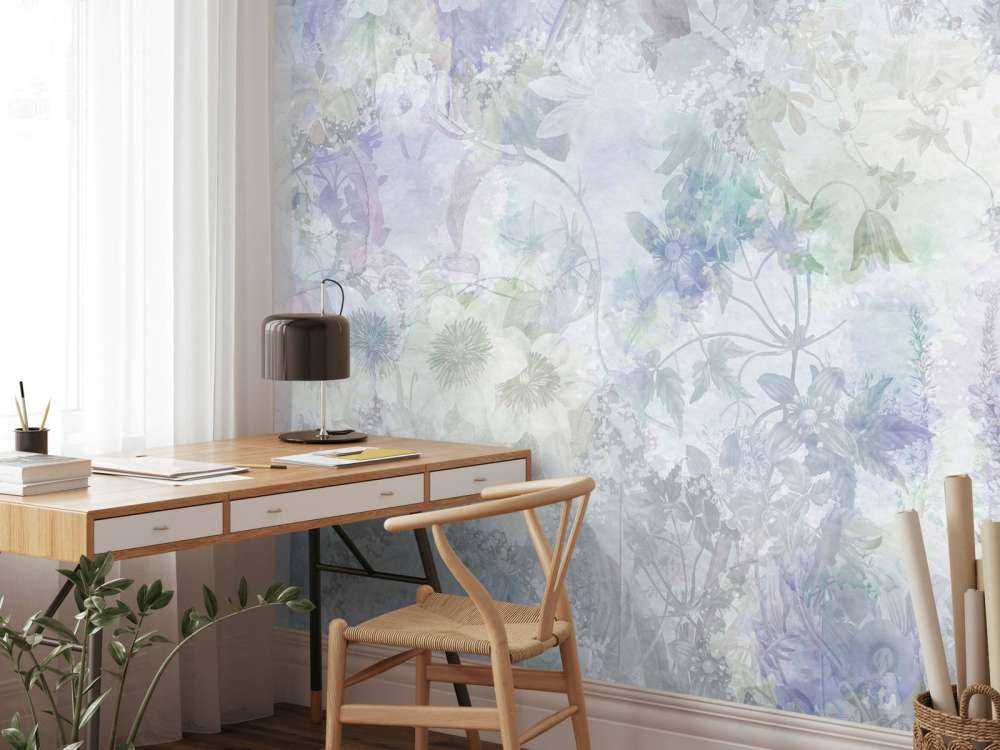 Jardin aquarelle violet