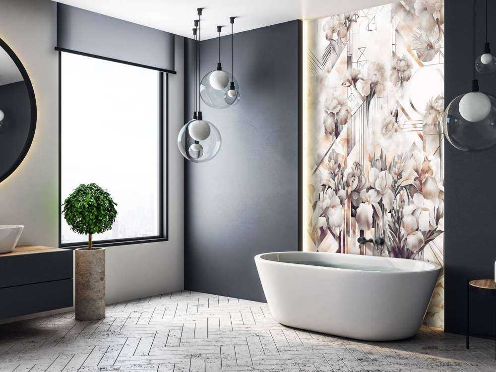 Immenses iris aquarelle sépia