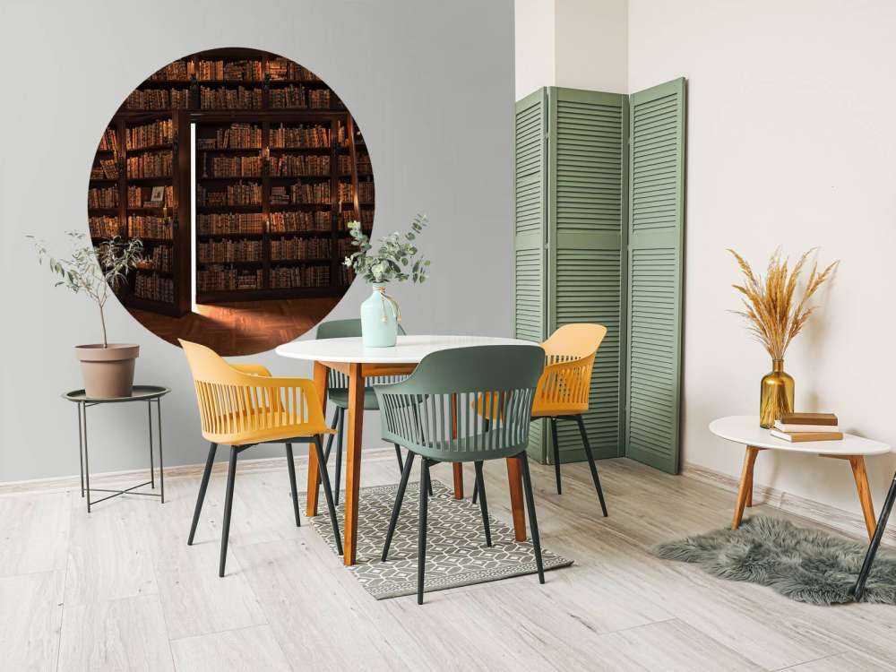 Bibliothèque secrète avec porte cachée