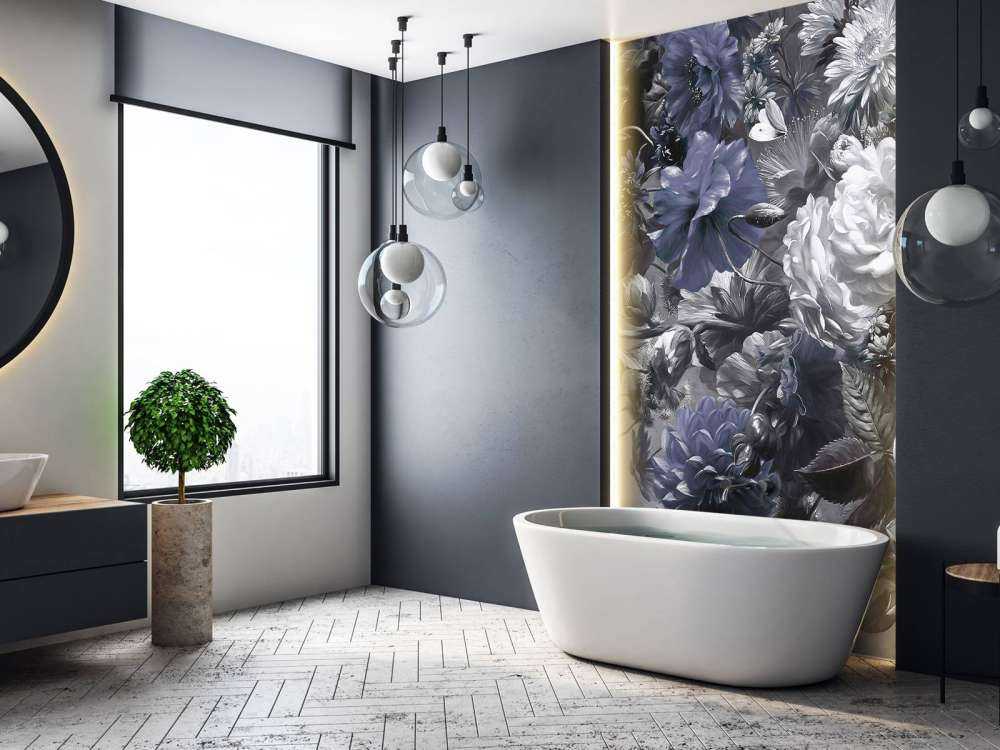 Grand bouquet avec des coquelicots bleus